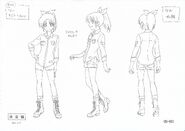 Settei sheet depicting April in her casual outfit.