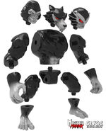 Dark Claw CG model (parts breakdown) - Includes heads for Dark Claw, Fishstik, and Ape King