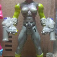 "Knights of the Slice Arm Cannons for @toypizza. Also seen is the Cybermama torso and unused head. Sculpted with Aves Apoxie Sculpt epoxy putty and styrene."[4]