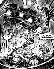 Commander leaping over Glyanaut Cane