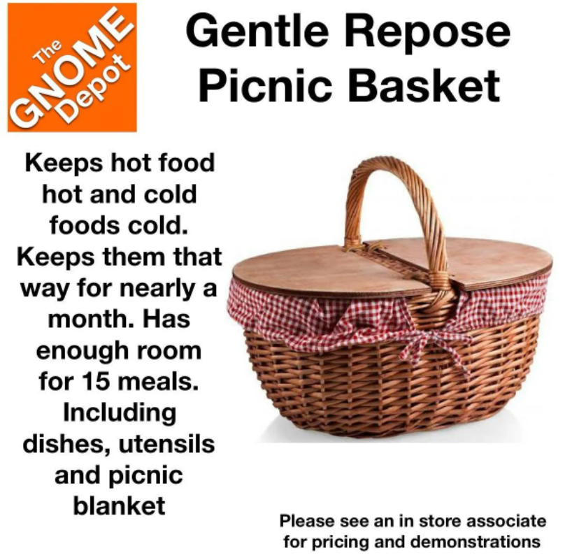 Gentle Repose Picnic Basket GnomeDepot Wiki Fandom