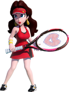 Pauline in her Canon Tennis outfit