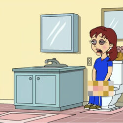Girl Grunting While Pooping
