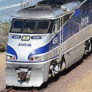 Amtrak F59phi 459 goes by Del Mar, California