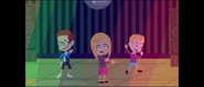 Tyler dancing along with Penny and Sherman at the Dance party