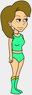 She wearing mint bathing suit