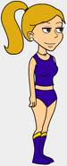 She wearing indigo bathing suit
