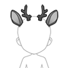 Gray Reindeer Ears