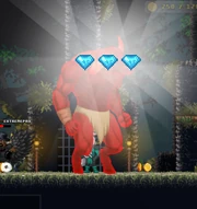 After defeating Asterion, the player receives diamonds.