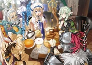 Volume 2: Dwarf Shaman listens to Priestess remind Goblin Slayer that saying 'come or don't come' after taking a quest doesn't count as consulting his party