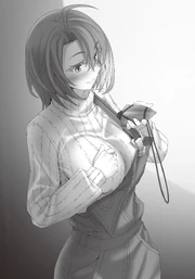 Cow Girl admires her Dragon Scale gift from Goblin Slayer