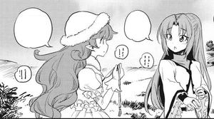Apprentice Cleric learns the slings with Druid Girl