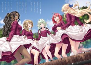 The Girls smash the grapes for the Earth Mother Temple