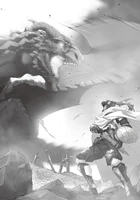 Goblin Slayer facing a Red Dragon.