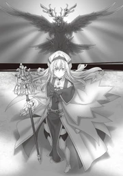 Priestess confronts the Peryton
