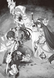 The Hero and her Party battle the Undead King