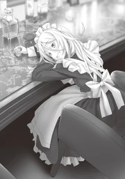 Silver-Haired Maid enjoys a drink as her plan come together