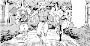 Harefolk Hunter and her Party escape the Wyvern