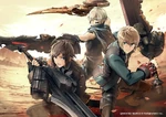Luca, along with Yuu and Hiro in the God Eater 12th Anniversary artwork.