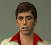 Montana in his white and red suit