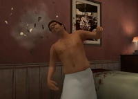 Moe Greene meets his end in the video game.