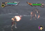 Combate entre Kratos y Ares.
