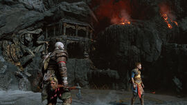 Kratos y Atreus en Muspelheim Ragnarok
