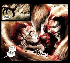 Los rocs desgarrando a Kratos.