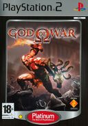 The European (PAL) Boxart of God of War (2005; Platinum Release).