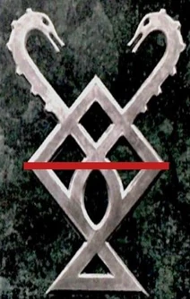 Marca de Sindri e Brok dividida no meio