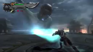 Kratos throwing Spherical glow in God of War 2 
