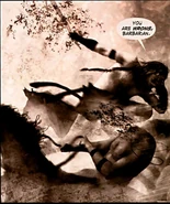 Danaus killing a barbarian.