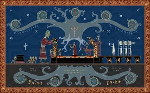 The temple being constructed by all the races in the Nine Realms.