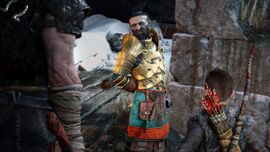 Sindri ante Kratos y Atreus