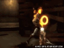 Kratos amputa una delle gambe di Ermes