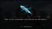 The Blade of Olympus acquired screen (God of War II)