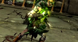 Una Empusa atacando a Kratos (ll)