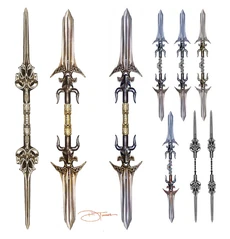 Arte conceptual del arma de Teseo.