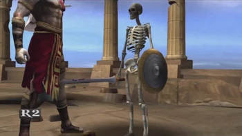 Diseño desechado de los Restos Malditos en God of War.