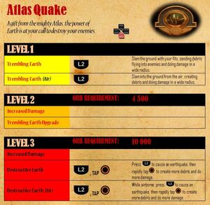 Atlas Quake - attacks