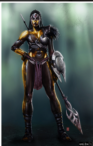 An Amazon wielding a spear