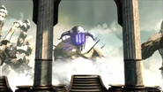 Estatua de Hades en la Rotonda del Olimpo del modo multijugador de God of War: Ascension.