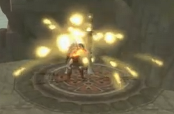 Kratos obteniendo orbes dorados