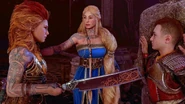 Sif and her daughter, Thrúd with Loki