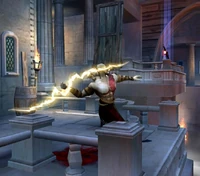 Kratos usando la Furia de Zeus.