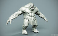 Diseño 3D del cíclope descartado de God of War: Ascension (III).