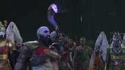 Kratos blows Gjallarhorn