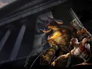 Kratos Fighting Against Minotaur.