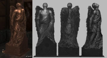 Estatua de Ícaro, hijo de Dédalo, finalmente no incluida en el Laberinto.
