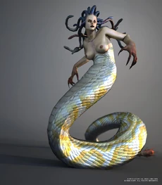 Modelo 3D de la Serpiente Gorgona (I).